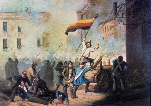 Scena dei moti rivoluzionari del 1848 in Germania